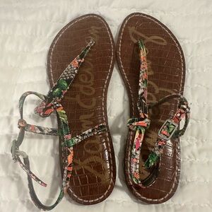 Sam Edelman Brown Sandals with Multicolor Straps